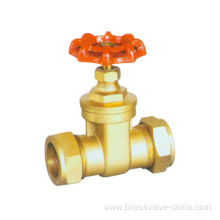 Brass compression gate valve for copper tube